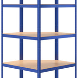 5-Layer Corner Shelf Blue Steel and Engineered Wood