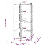 5-Layer Corner Shelf Blue Steel and Engineered Wood - Extra Image