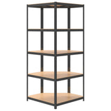 5-Layer Corner Shelf Anthracite Steel and Engineered Wood