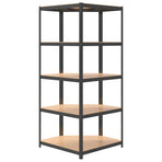 5-Layer Corner Shelf Anthracite Steel and Engineered Wood