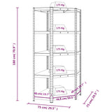 5-Layer Corner Shelf Anthracite Steel and Engineered Wood - Extra Image