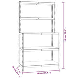 5-Layer Work Table with Shelves Silver Steel and Engineered Wood