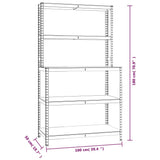 5-Layer Work Table with Shelves Blue Steel and Engineered Wood