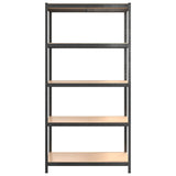 5-Layer Heavy-duty Shelf Grey Steel and Engineered Wood - Top-Down View