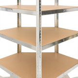 5-Layer Heavy-duty Corner Shelf Silver Steel and Engineered Wood - Close-Up Angle
