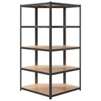 5-Layer Heavy-duty Corner Shelf Grey Steel and Engineered Wood