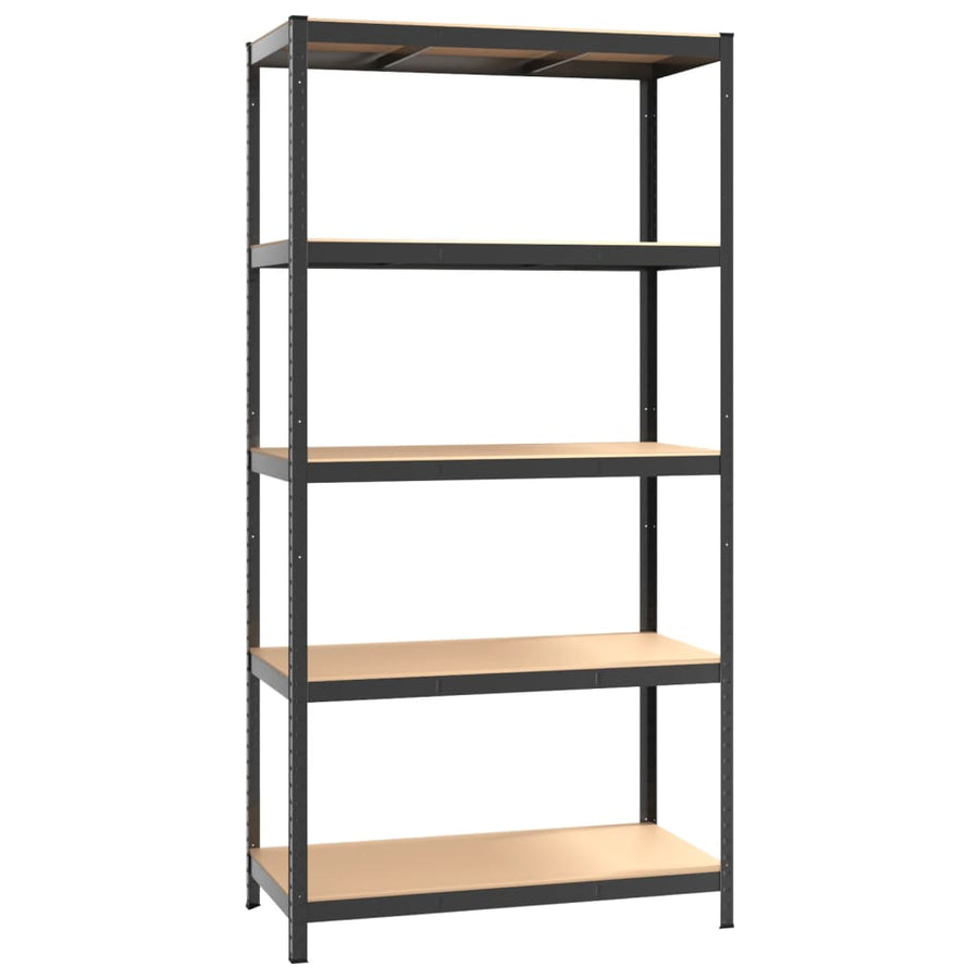 5-Layer Storage Shelf Anthracite Steel and Engineered Wood