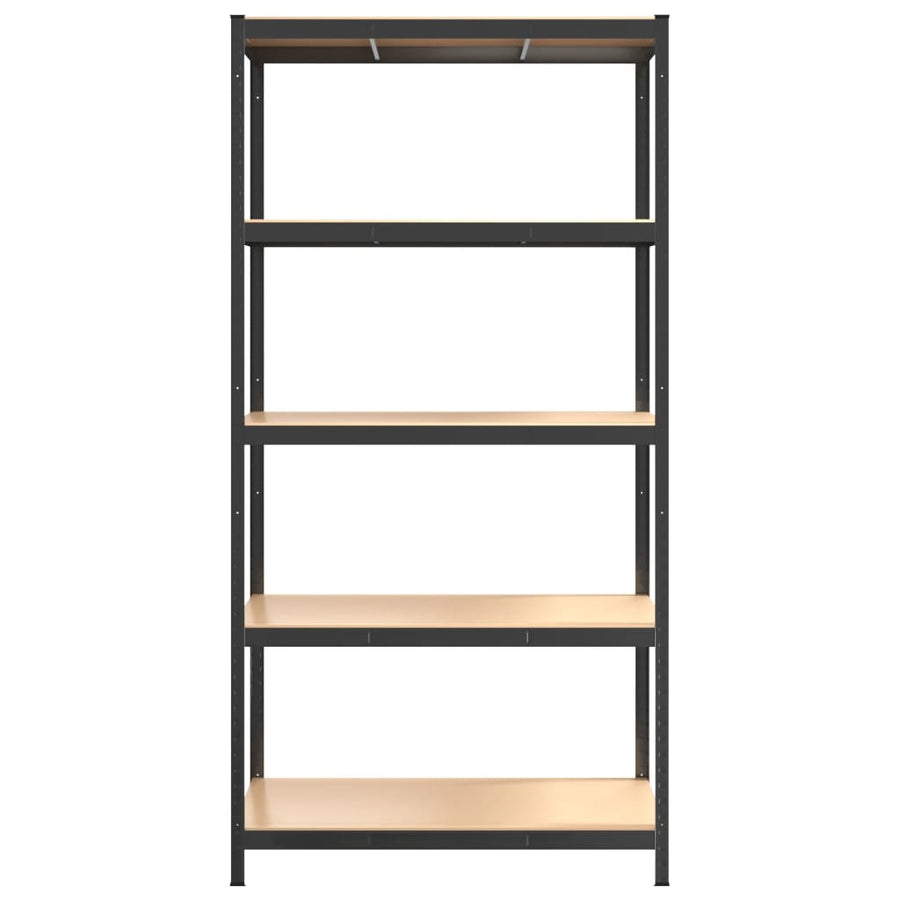 5-Layer Storage Shelf Anthracite Steel and Engineered Wood