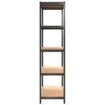 5-Layer Storage Shelf Anthracite Steel and Engineered Wood
