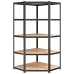 5-Layer Corner Shelf Anthracite Steel and Engineered Wood