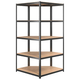 5-Layer Corner Shelf Anthracite Steel and Engineered Wood - Rear View
