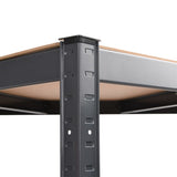 5-Layer Corner Shelf Anthracite Steel and Engineered Wood - Close-Up Angle