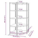 5-Layer Corner Shelf Anthracite Steel and Engineered Wood