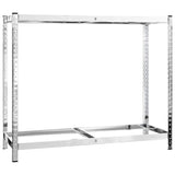 2-Layer Tire Rack Silver 110x40x110 cm Steel - Front View