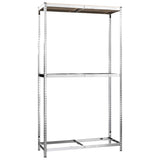 2-Layer Tire Rack Silver 110x40x180 cm Steel - Front View