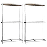 2-Layer Tire Racks 2 pcs Silver 110x40x180 cm Steel