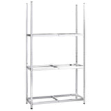 3-Layer Tire Rack Silver 110x40x200 cm Steel - Front View