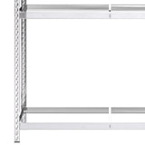 3-Layer Tire Rack Silver 110x40x200 cm Steel - Rear View