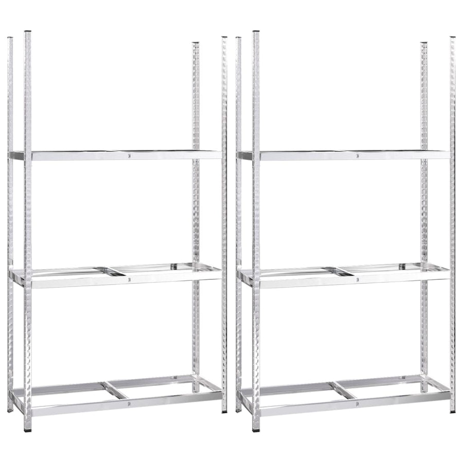 3-Layer Tire Racks 2 pcs Silver 110x40x200 cm Steel