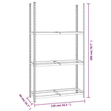 3-Layer Tire Racks 2 pcs Silver 110x40x200 cm Steel