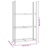 3-Layer Tire Racks 2 pcs Silver 110x40x200 cm Steel - Extra Image