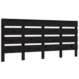 Headboard Black 150 cm Solid Wood Pine - Front View