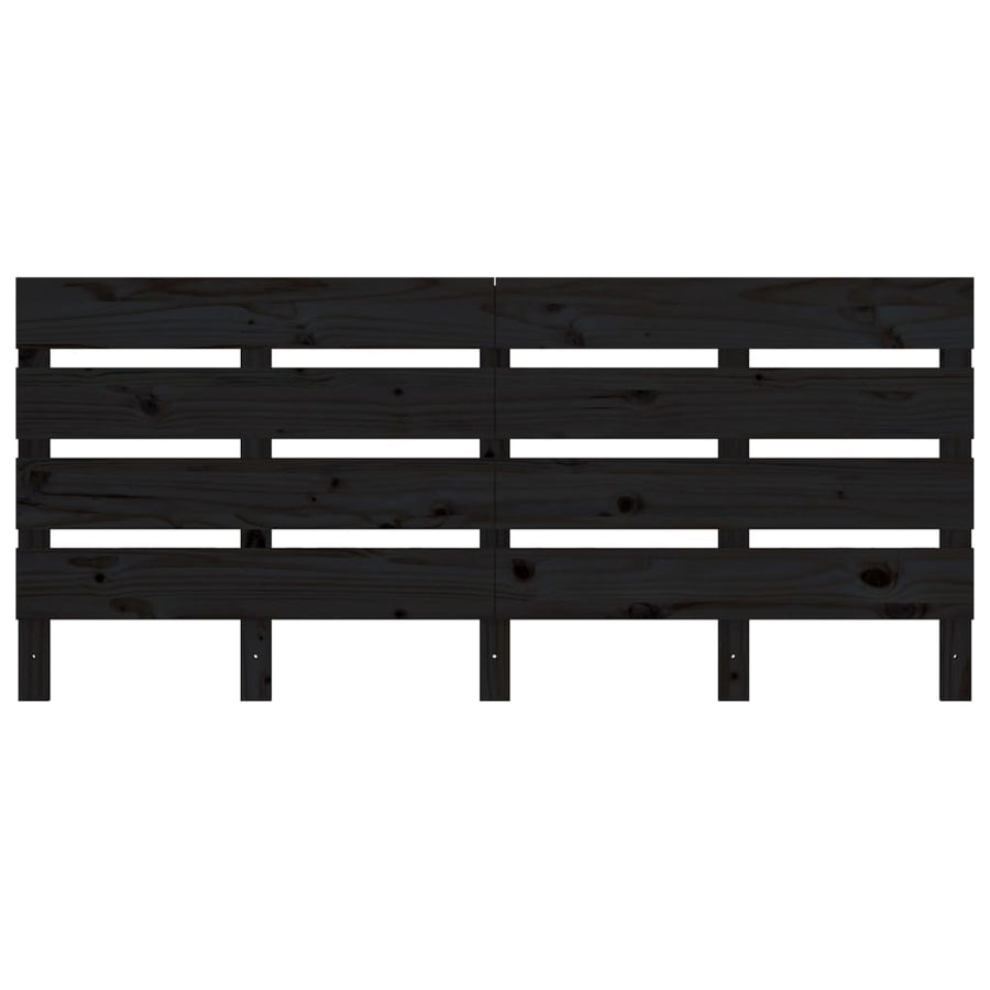Headboard Black 180 cm Solid Wood Pine