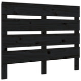 Headboard Black 75 cm Solid Wood Pine - Front View