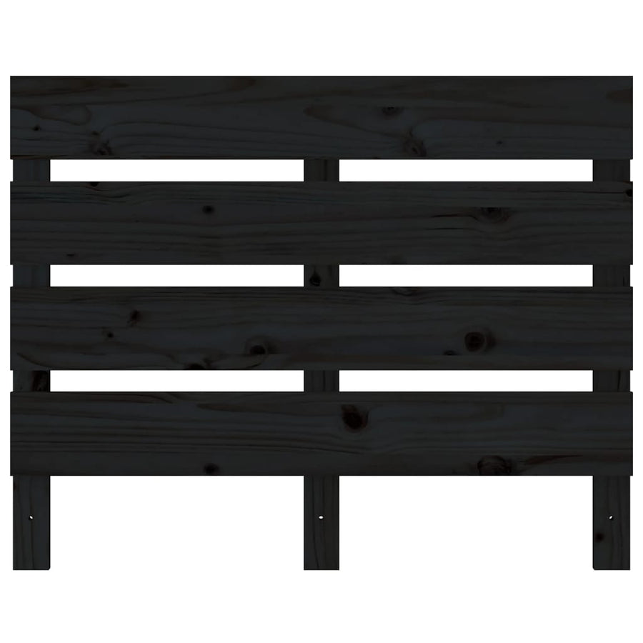 Headboard Black 75 cm Solid Wood Pine