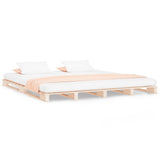 Pallet Bed without Mattress 137x187 cm Double Solid Wood - Front View