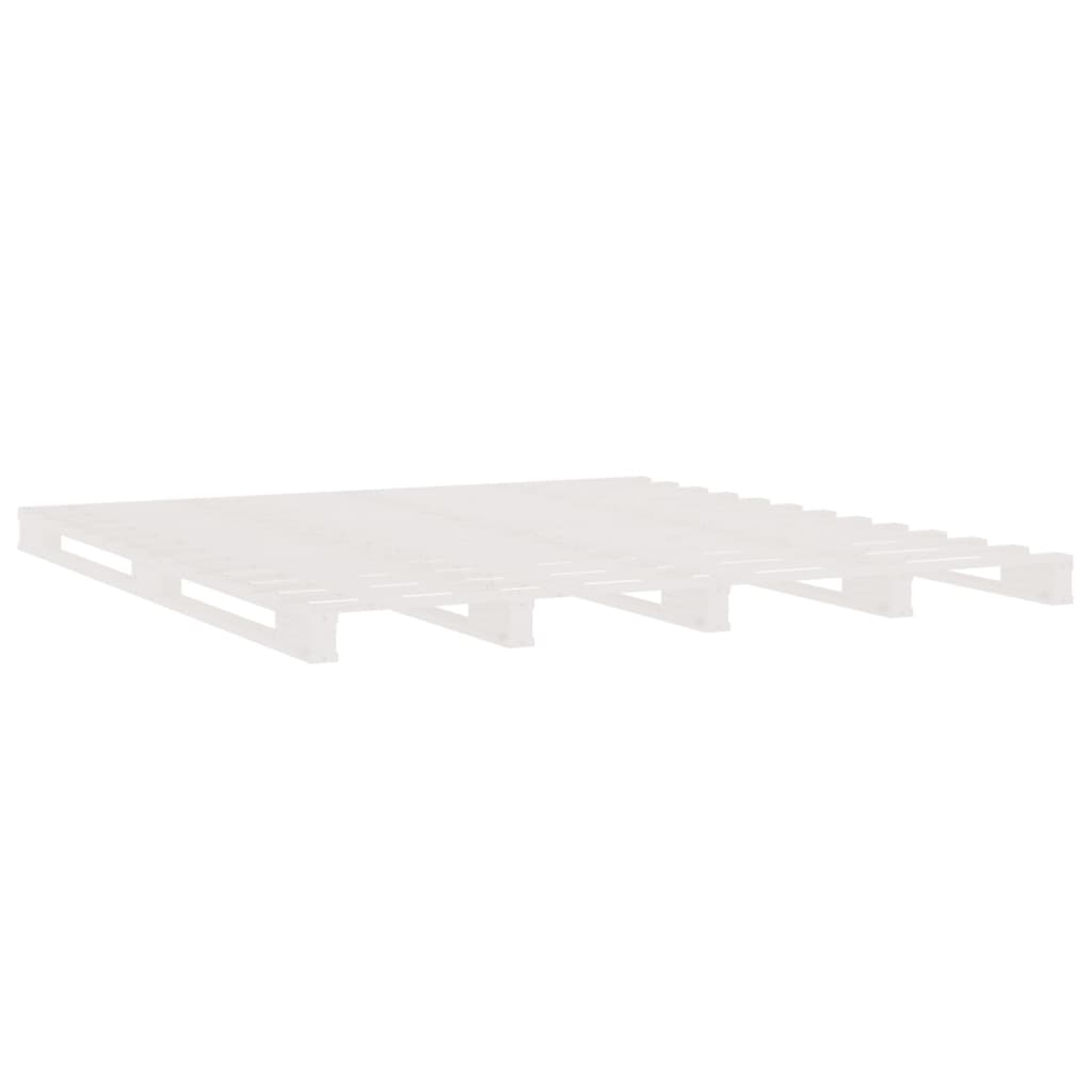 Pallet Bed without Mattress White 137x187 cm Double Solid Wood