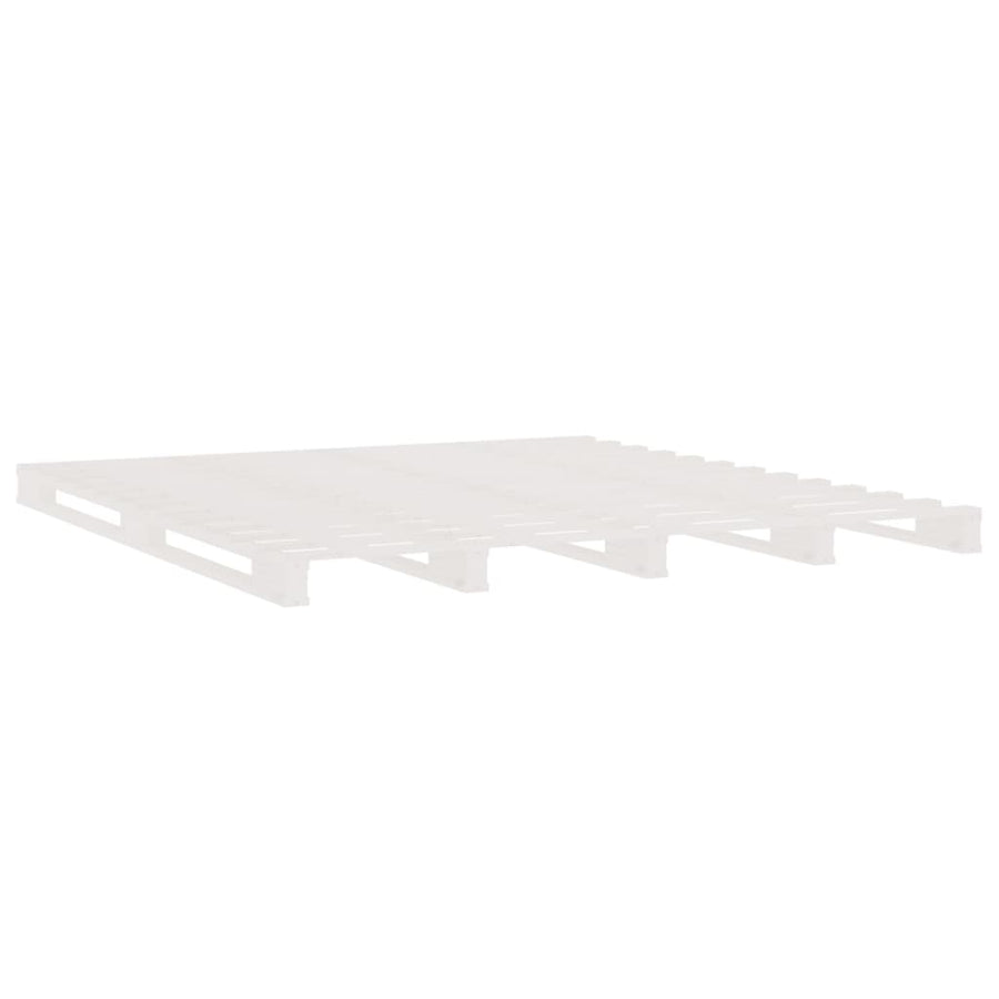 Pallet Bed without Mattress White 137x187 cm Double Solid Wood