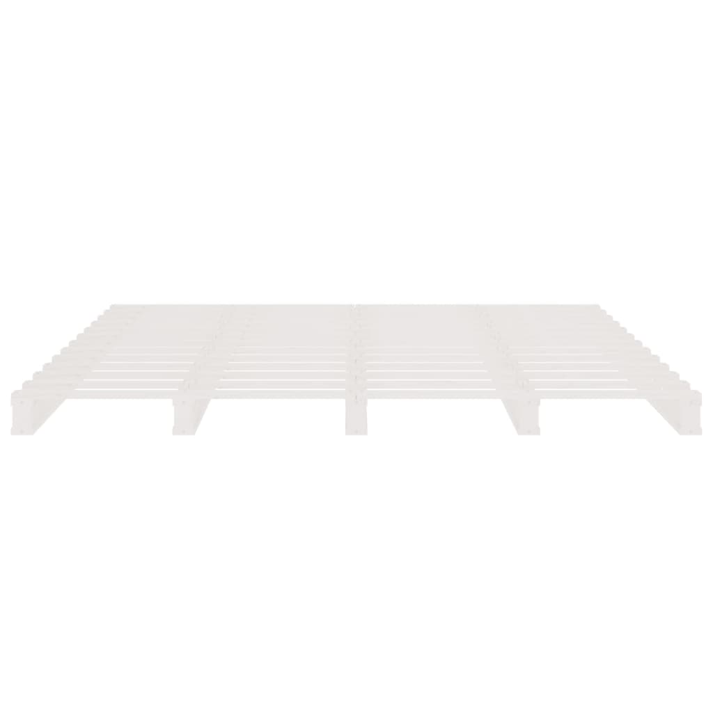 Pallet Bed without Mattress White 137x187 cm Double Solid Wood