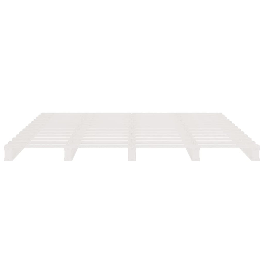 Pallet Bed without Mattress White 137x187 cm Double Solid Wood