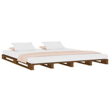 Pallet Bed without Mattress Honey Brown 137x187 cm Double Solid Wood - Side View