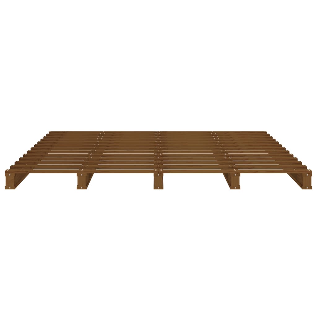 Pallet Bed without Mattress Honey Brown 137x187 cm Double Solid Wood