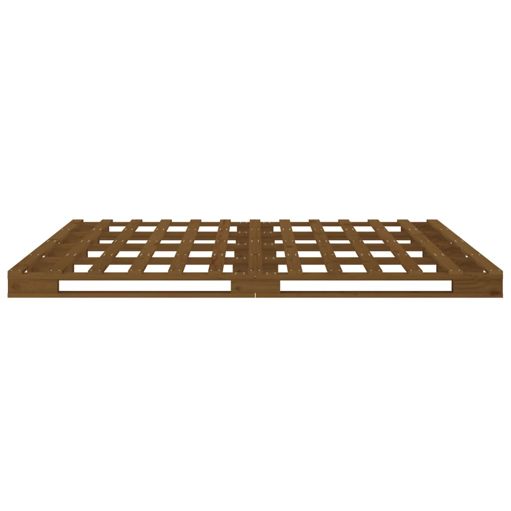 Pallet Bed without Mattress Honey Brown 137x187 cm Double Solid Wood