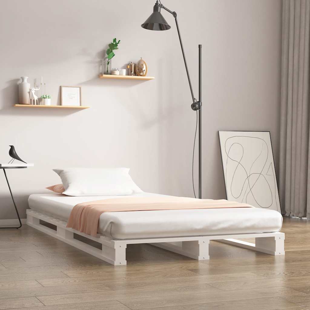 Pallet Bed without Mattress White 90x190 cm Solid Wood