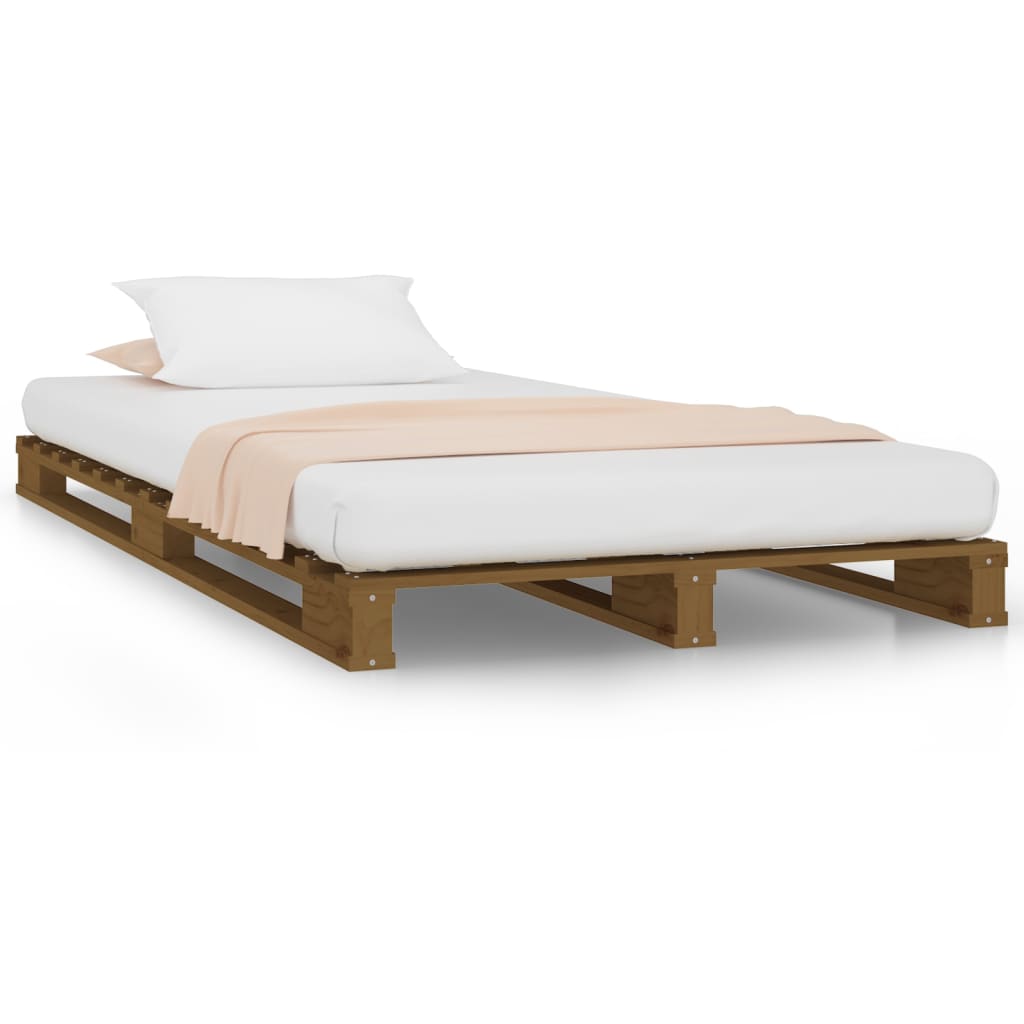 Pallet Bed without Mattress Honey Brown 90x190 cm Solid Wood