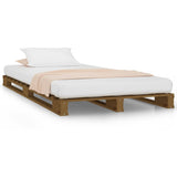 Pallet Bed without Mattress Honey Brown 90x190 cm Solid Wood - Front View