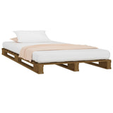 Pallet Bed without Mattress Honey Brown 90x190 cm Solid Wood - Side View