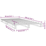 Pallet Bed without Mattress Honey Brown 90x190 cm Solid Wood - Low Angle