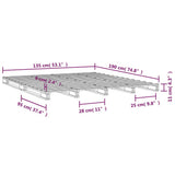 Pallet Bed without Mattress 135x190 cm Solid Wood - Low Angle