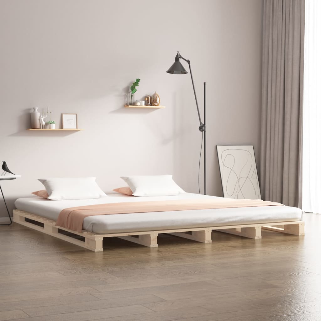 Pallet Bed without Mattress 135x190 cm Solid Wood