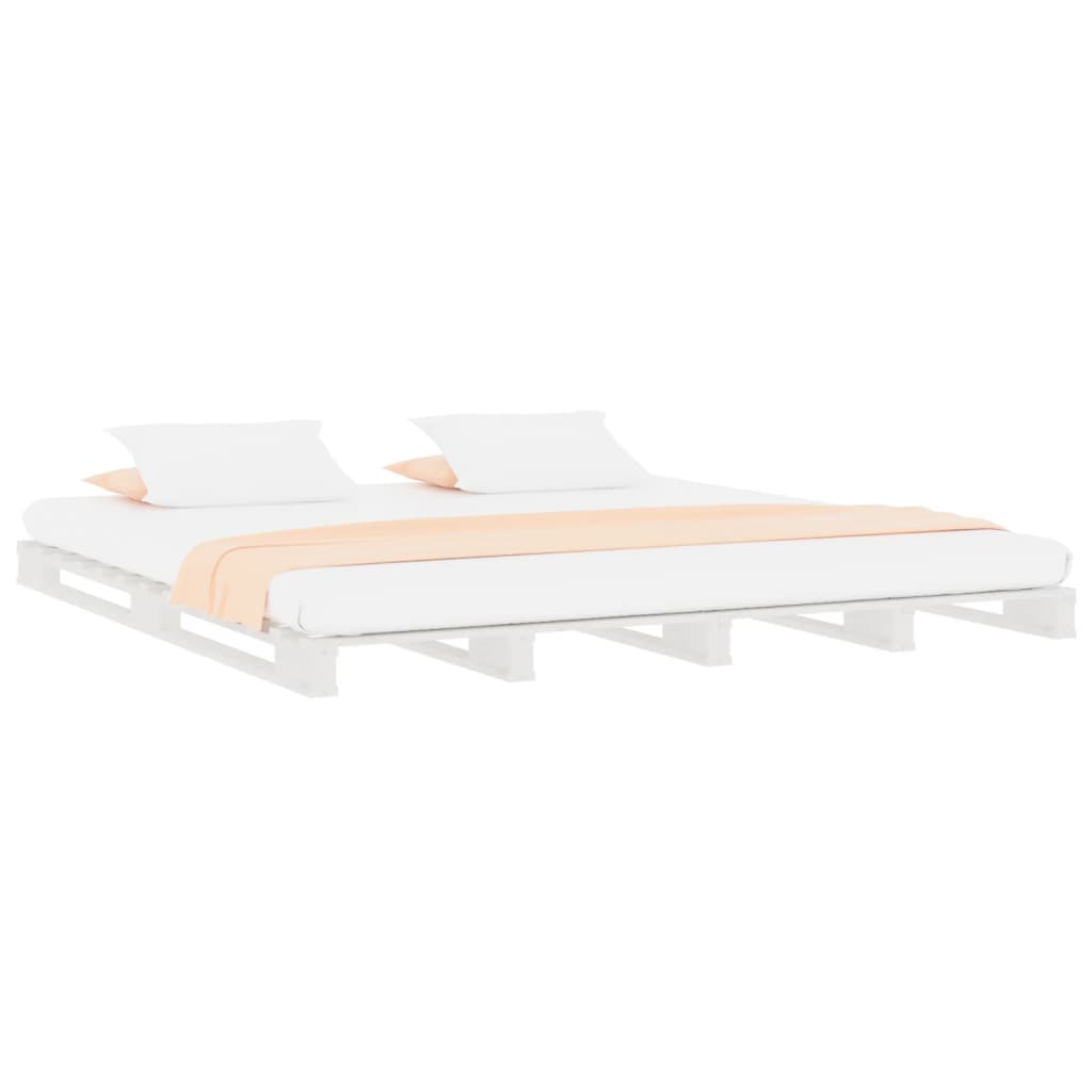 Pallet Bed without Mattress White 135x190 cm Solid Wood
