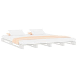 Pallet Bed without Mattress White 135x190 cm Solid Wood