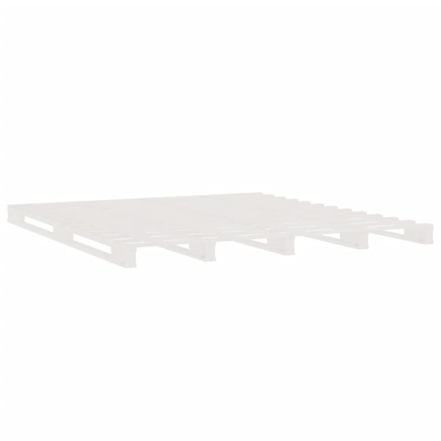 Pallet Bed without Mattress White 135x190 cm Solid Wood