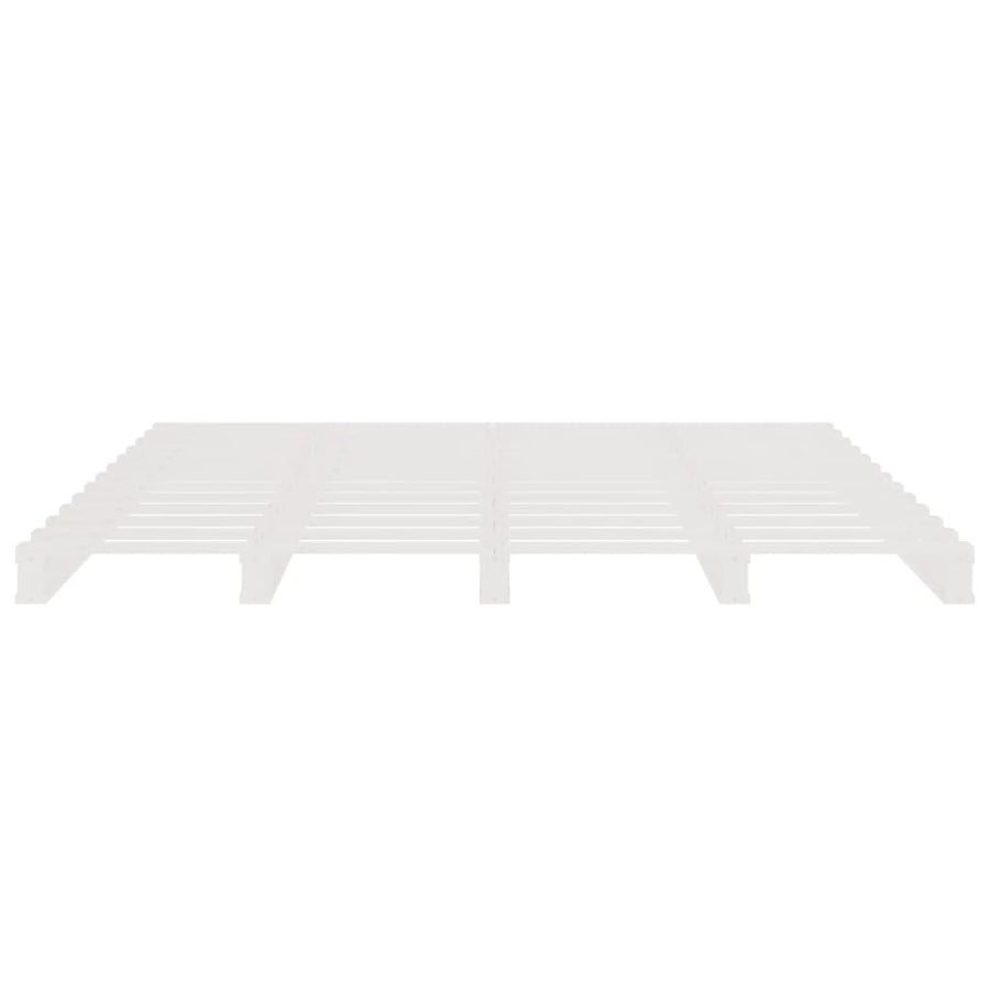 Pallet Bed without Mattress White 135x190 cm Solid Wood