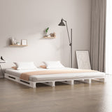 Pallet Bed without Mattress White 135x190 cm Solid Wood