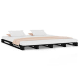 Pallet Bed without Mattress Black 135x190 cm Solid Wood